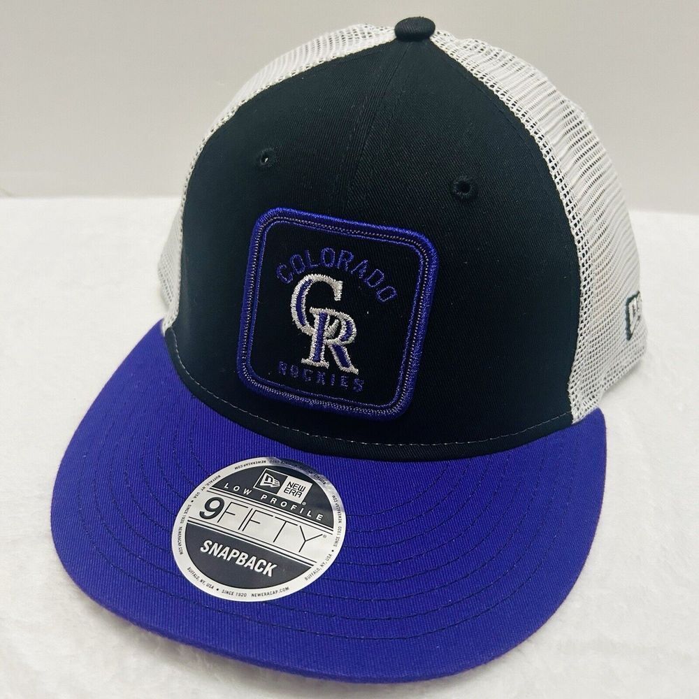New Era Colorado Rockies Squared Low 9FIFTY Snapback Hat Adjustable Black